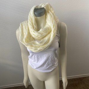 Zoe Madison infinity Scarf Knit Crochet long winter ivory cream NEW